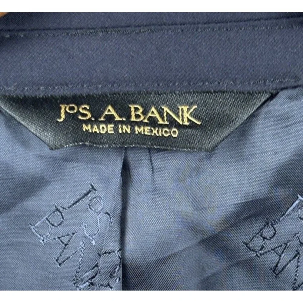 Jos A Bank Navy Blue Signature Gold 46S 100% Wool Blazer Sport Coat Jacket